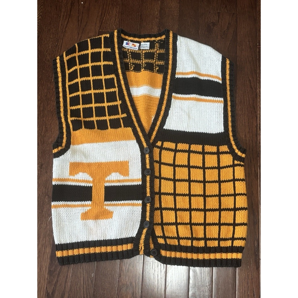 Vintage 90s University of Tennessee Vols Volunteers Sweater Vest Cardigan Large
